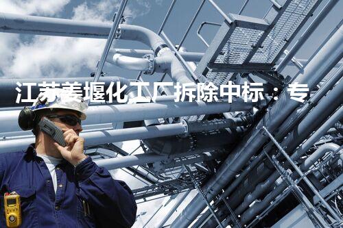 江苏姜堰化工厂拆除中标：专业团队确保高效环保施工