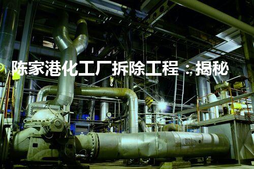陈家港化工厂拆除工程：揭秘废墟中的危机与奇迹！